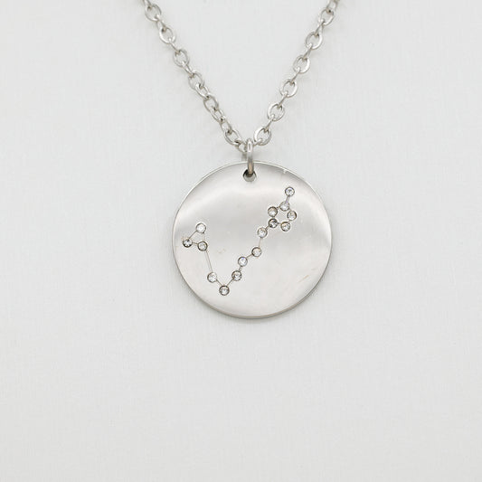 Collier acier inoxydable Argenté - pendentif constellation
