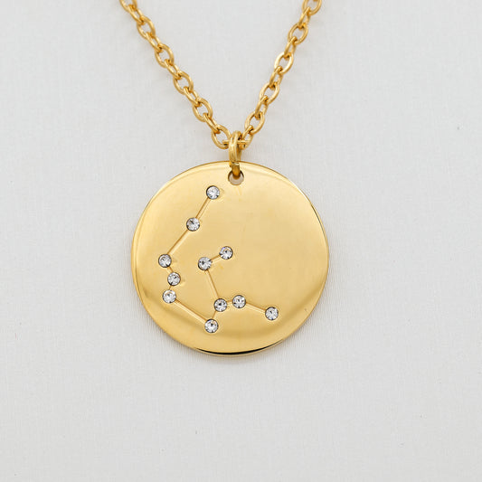 Collier acier inoxydable Doré - pendentif constellation